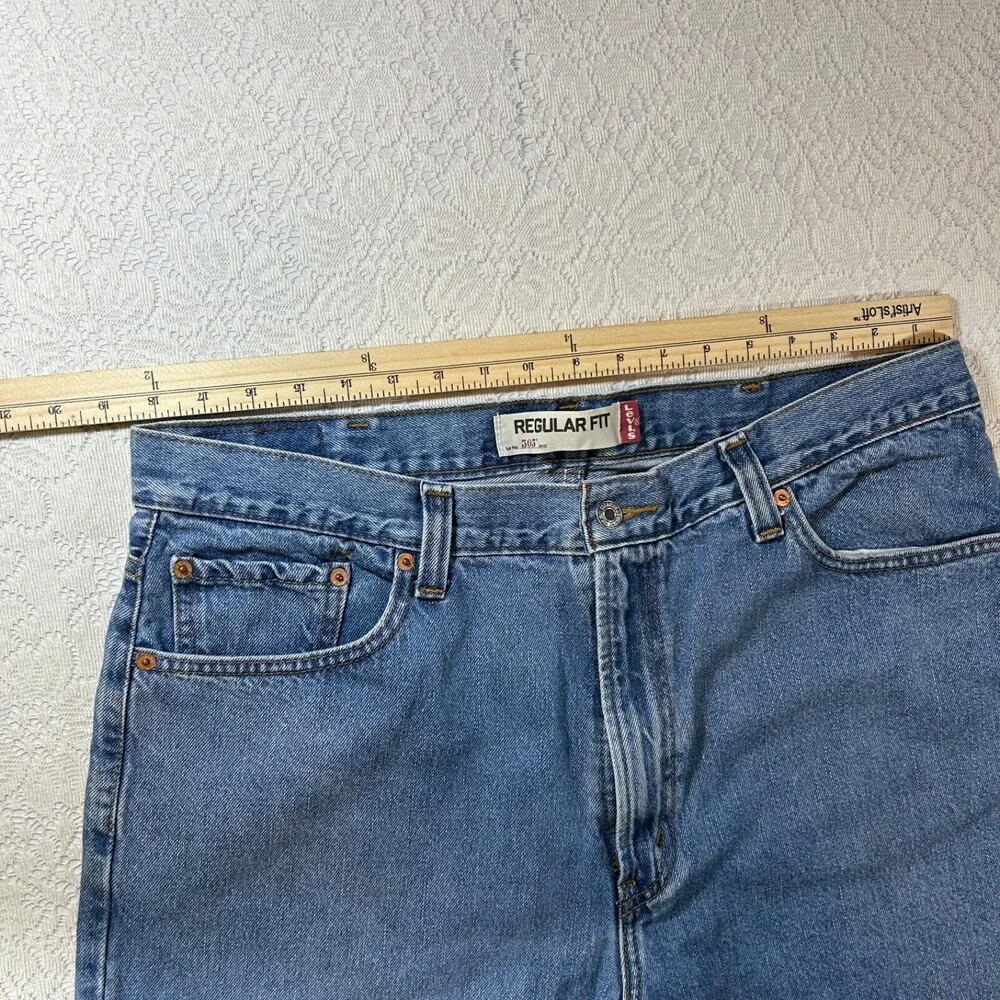 Levi's 505 Men's Jeans 40x30 Regular Straight Mid Rise Medium Wash Denim Blue